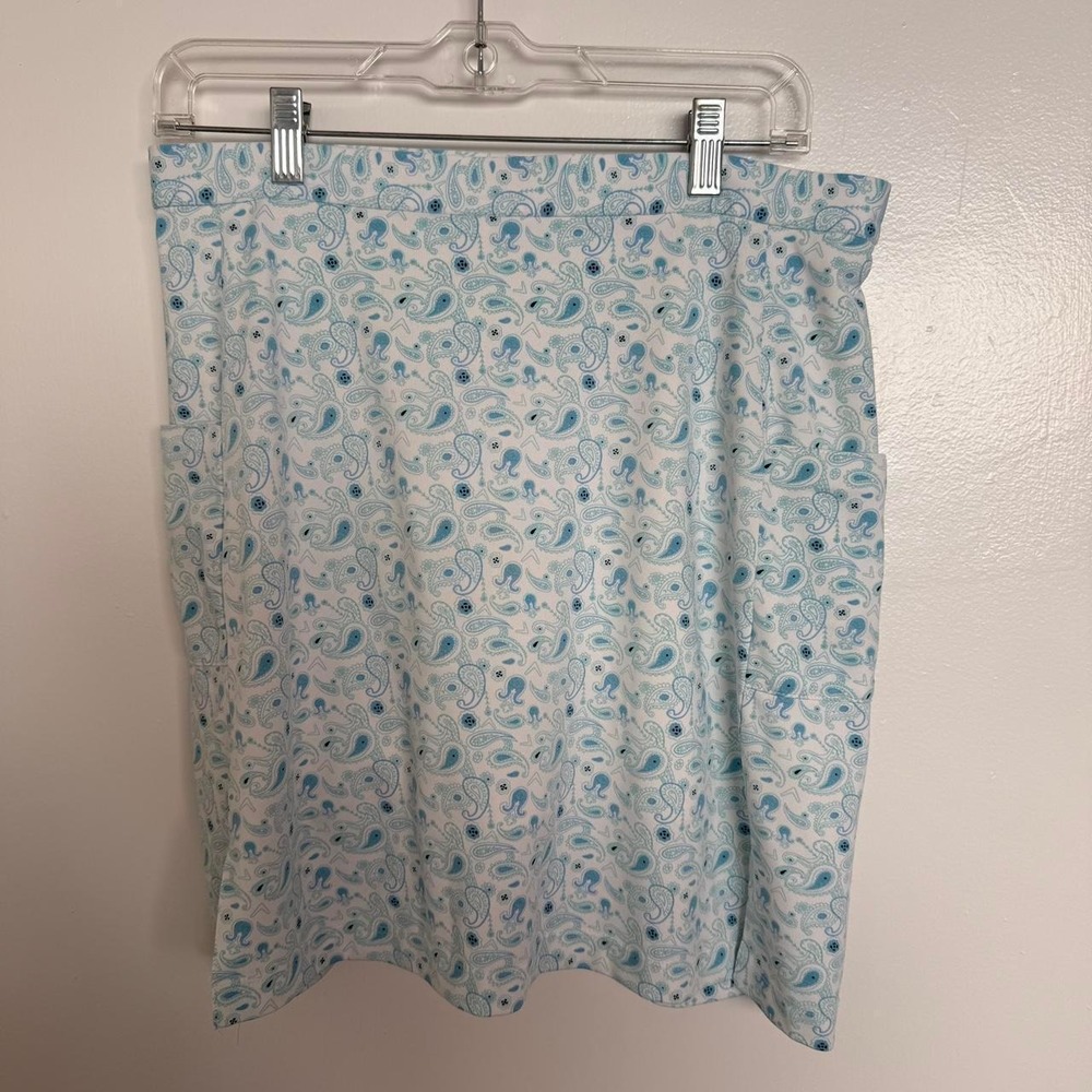 Callaway Blue and White Paisley Skort Golf Tennis Womens Large Activewear